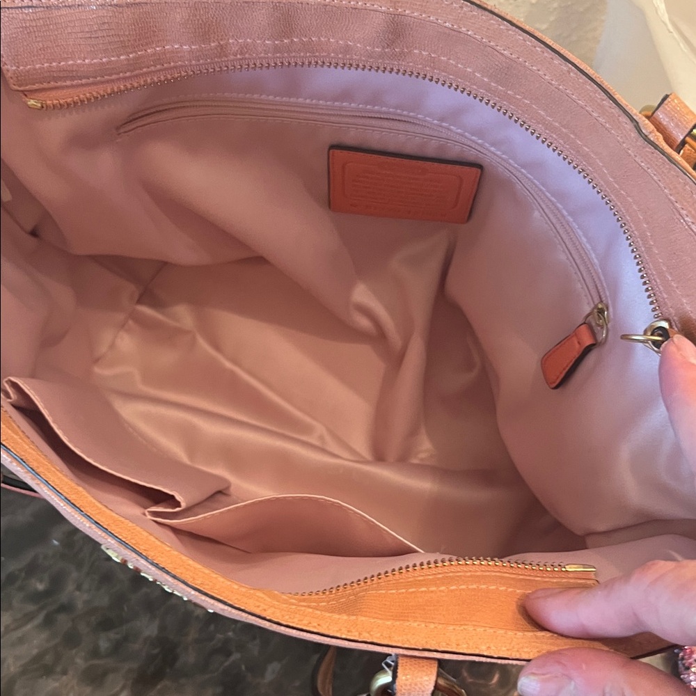 Coach Alexandra Straw Studded Tote (model F21959) - Picture 7 of 8